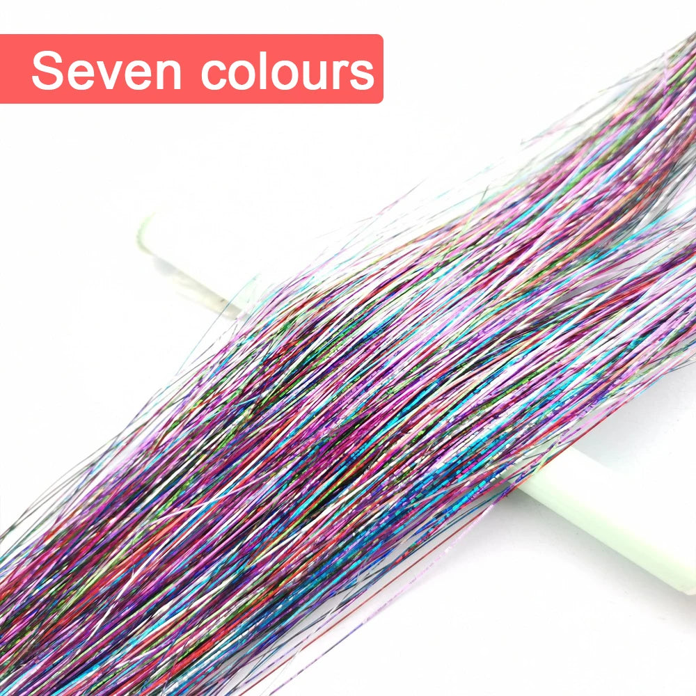 Tinsel Hair Extension 36 Inch Sparkle Glitter Tinsel Hair Rainbow Colored Synthetic Crochet Hair Extensions Hair Accessories
