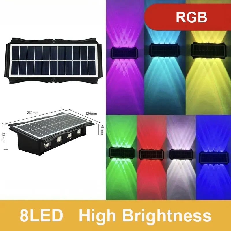 Solar LED Light Outdoor Solar LED Wall Lamp High Brightness Up And Down Luminous Lighting for Outdoor Garden Decoration Sunlight