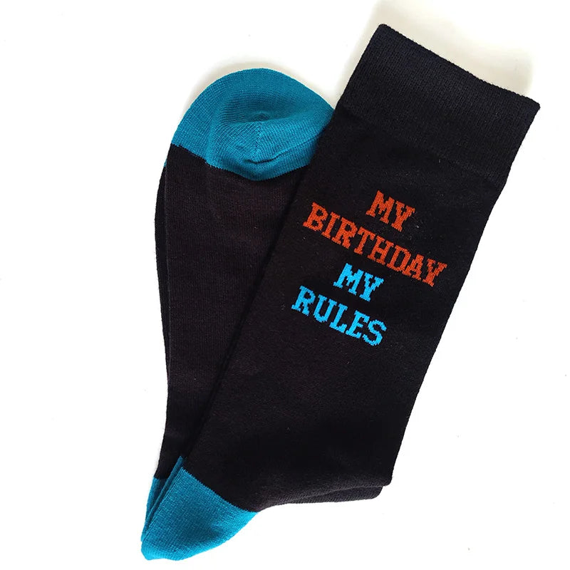 New 15 Style Letters Socks Men Novelty Funny Socks Trend Street Long Socks