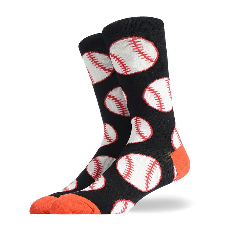 Men's Hip Hop Harajuku Socks Shark Clown Skateboarding Oil Painting Animal Mid-cut funny socks