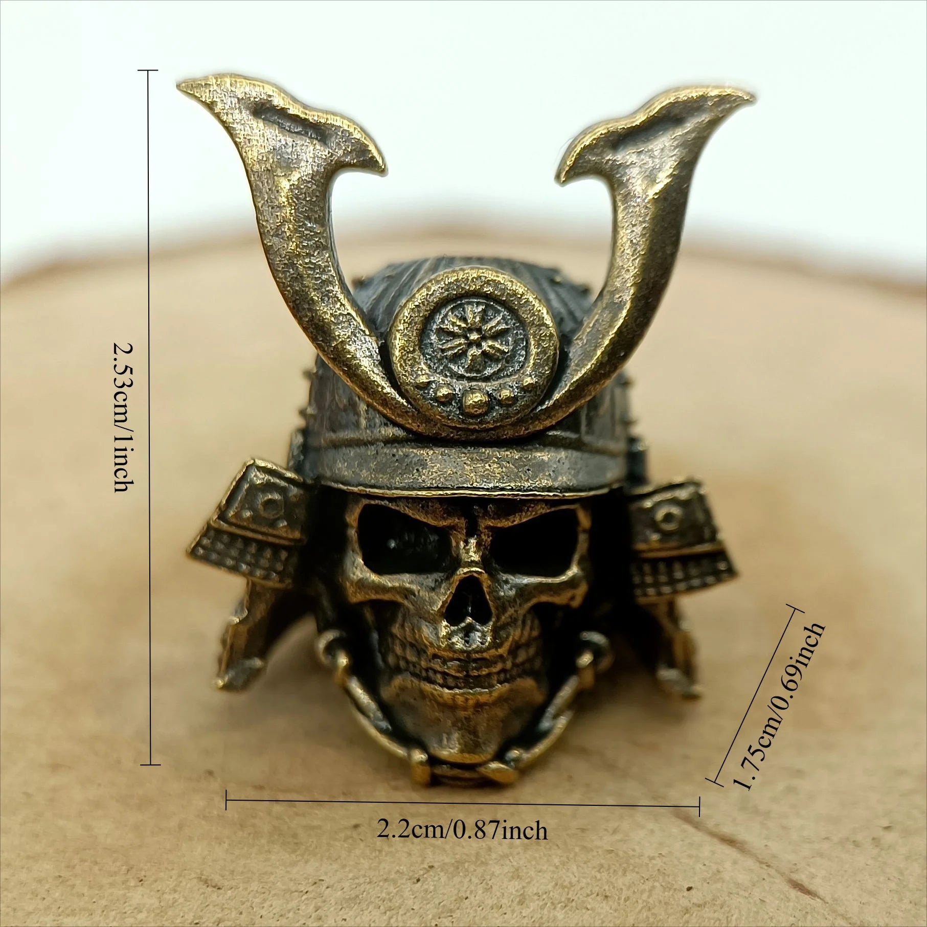 1pc Outdoors Tool Brass Skeleton Helmet Warrior Knife Beads Lanyard Pendant Backpack Bracelet Necklace Keychain DIY Accessories