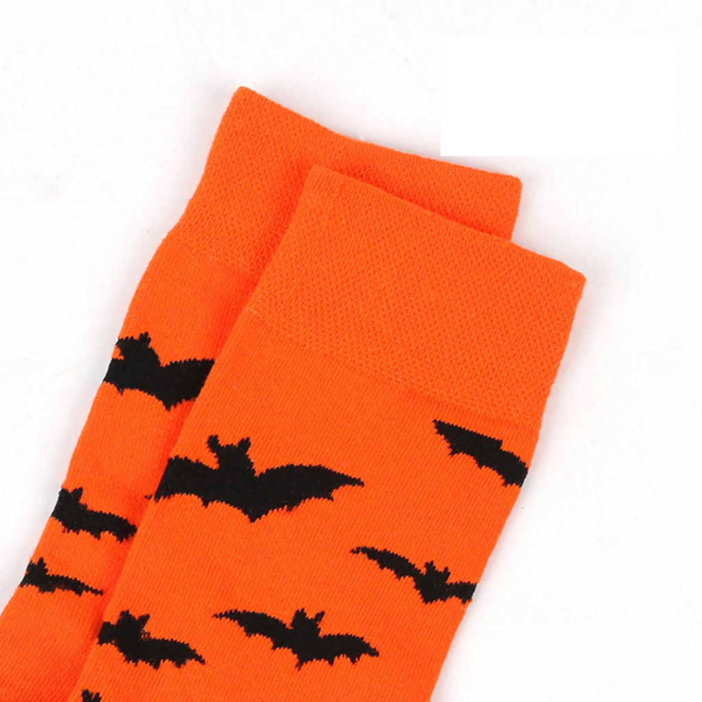 Halloween Socks Men Socks Pumpkin Devil Socks Cotton Socks Women Socks Wear-resistant Cartoon Socks Bat Socks
