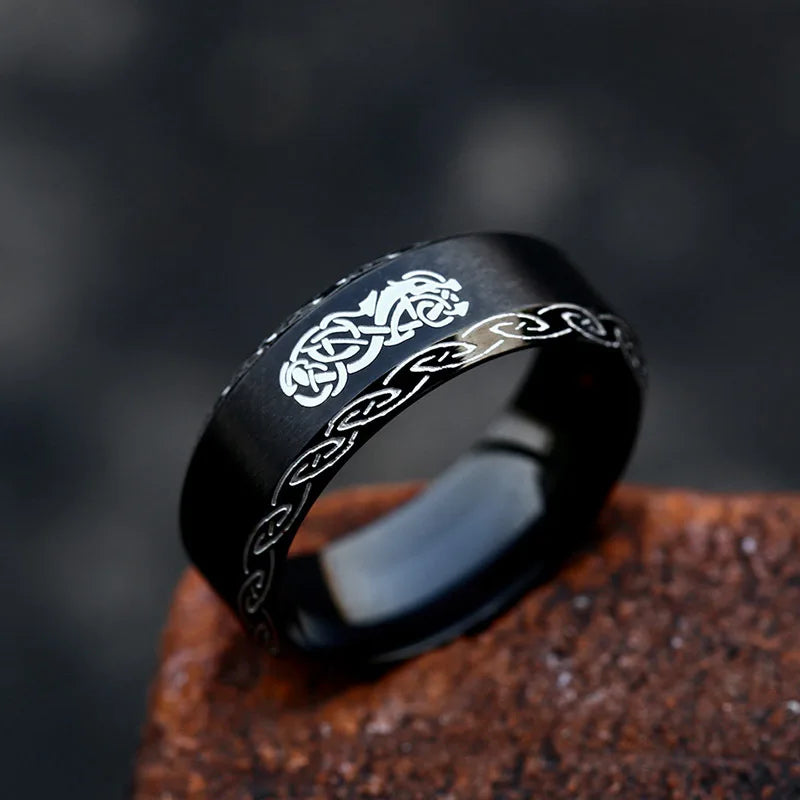 Fashion Nordic Viking Rune Ring for Men Women Simple Amulet 316L Stainless Steel Vintage Viking Rings Jewelry Gift Wholesale