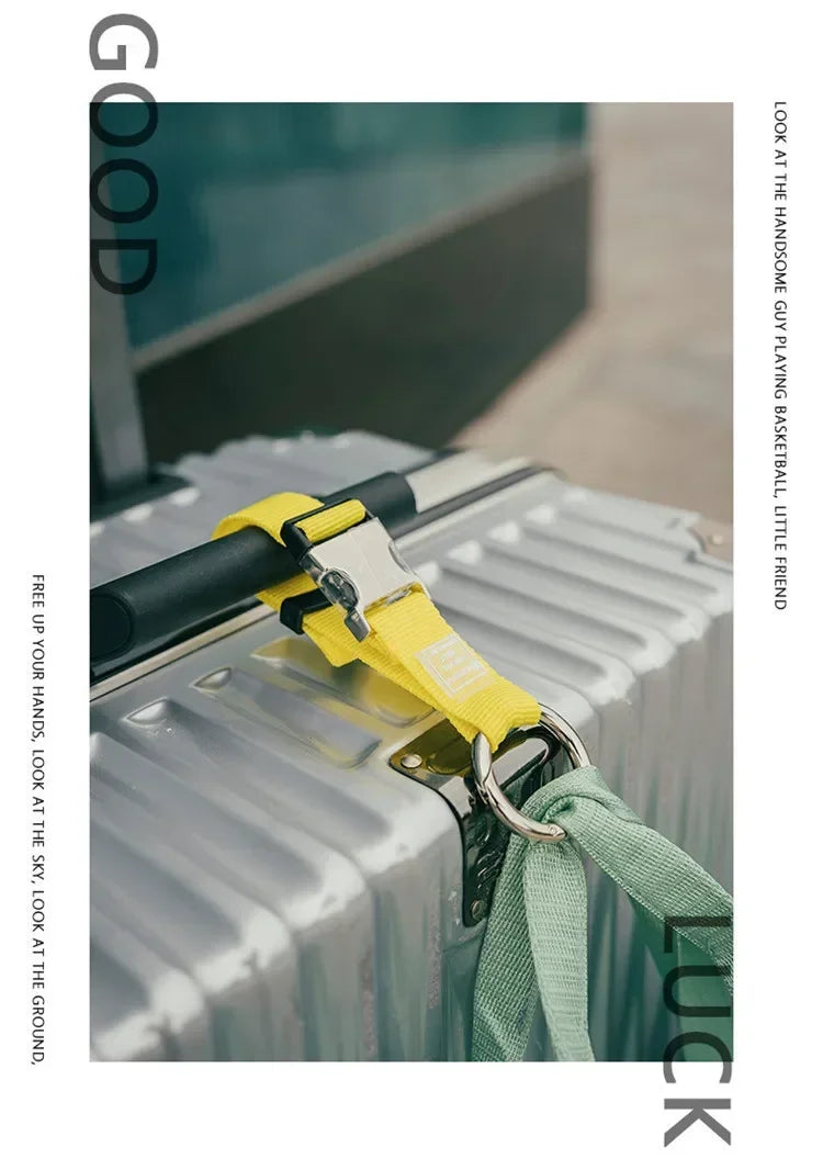 Convenient Luggage Straps Compartment External Hook Outdoor Hiking Bag Hanging Buckle Travel Trolley Case Connecting Rope Strap
