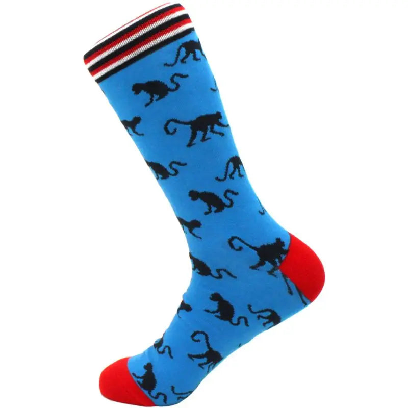 Men's hip hop harajuku socks polka dot alien skateboard checkered animal medium cut funny socks