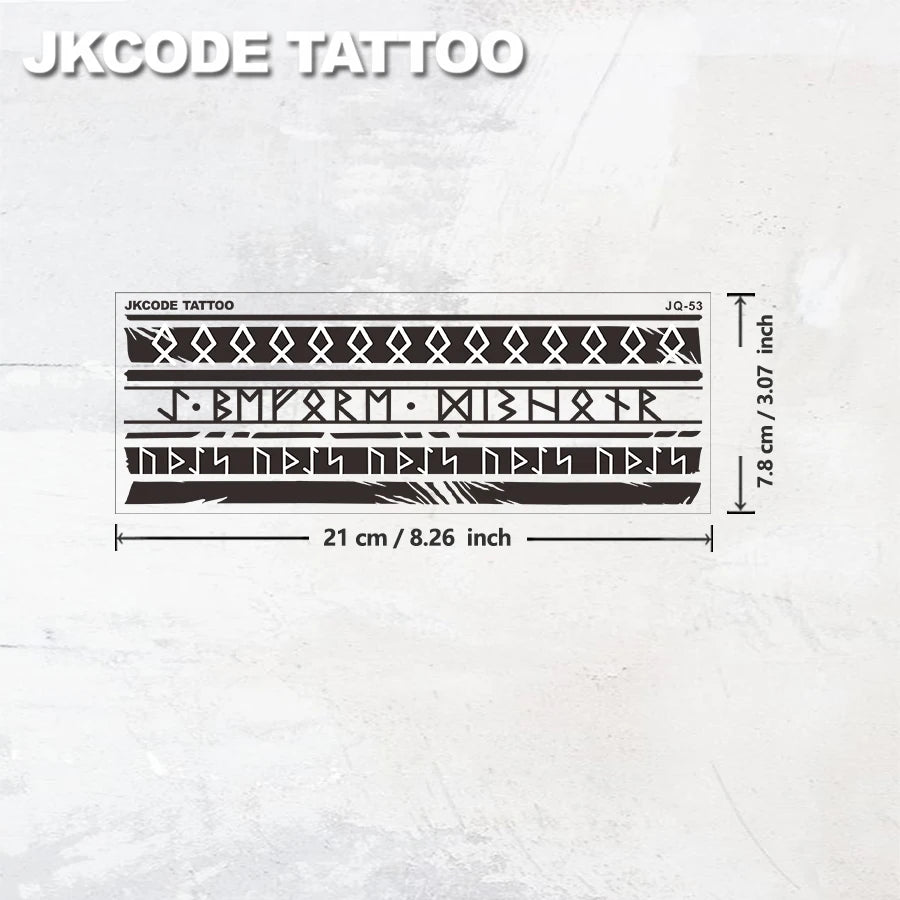 Viking Pattern Armband Tattoo - Waterproof Hand Tattoo for Men - Black Dark Armband Tattoo - Geometric Pattern Tattoo - Mysterious Pattern - Tattoo Hand Casual Cool Men's Hand Tattoo Long-Lasting Waterproof 3-5 Days