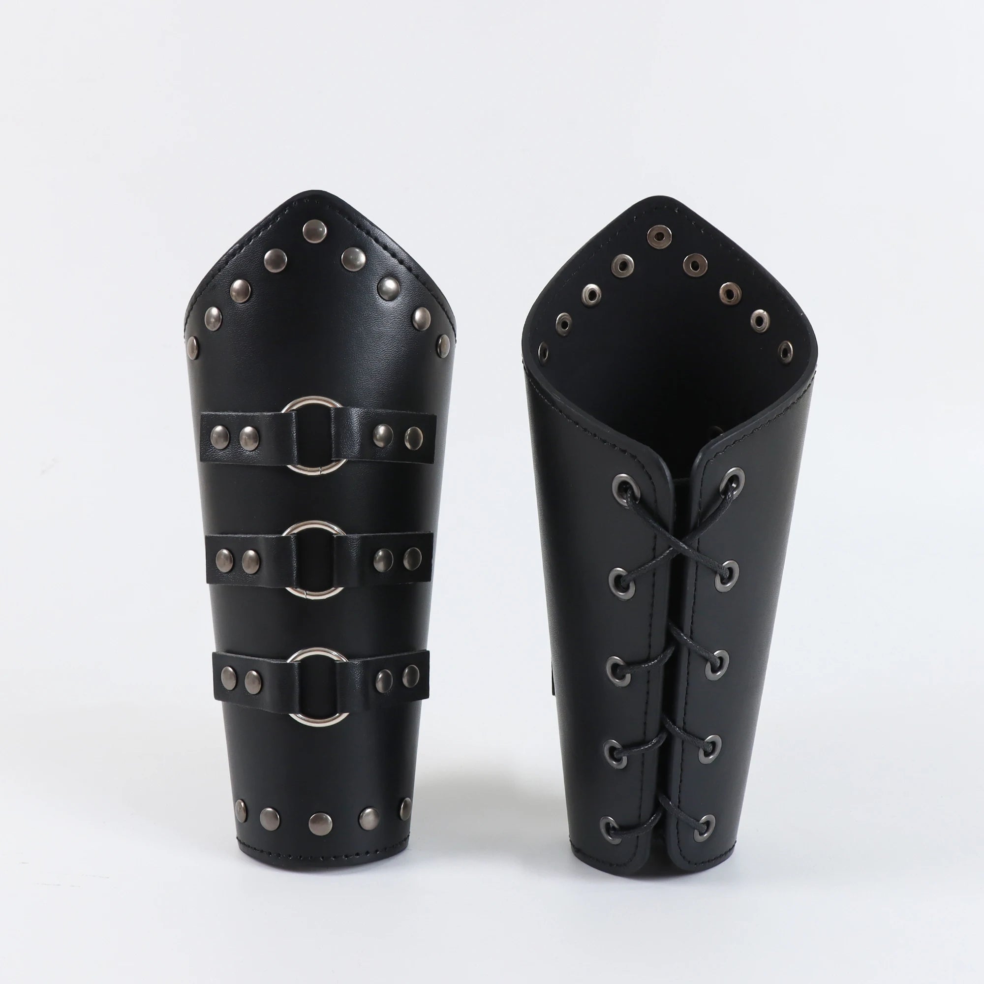 2 Pack Faux Leather Wristbands Viking Medieval Arm Guards Wristbands Halloween Accessories