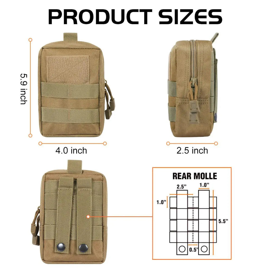 Outdoor Molle Pouch Waist Bag Utility EDC Tool Pack Phone Holder Case Working Hiking Camping Hunting Accessories Organizer Bags
