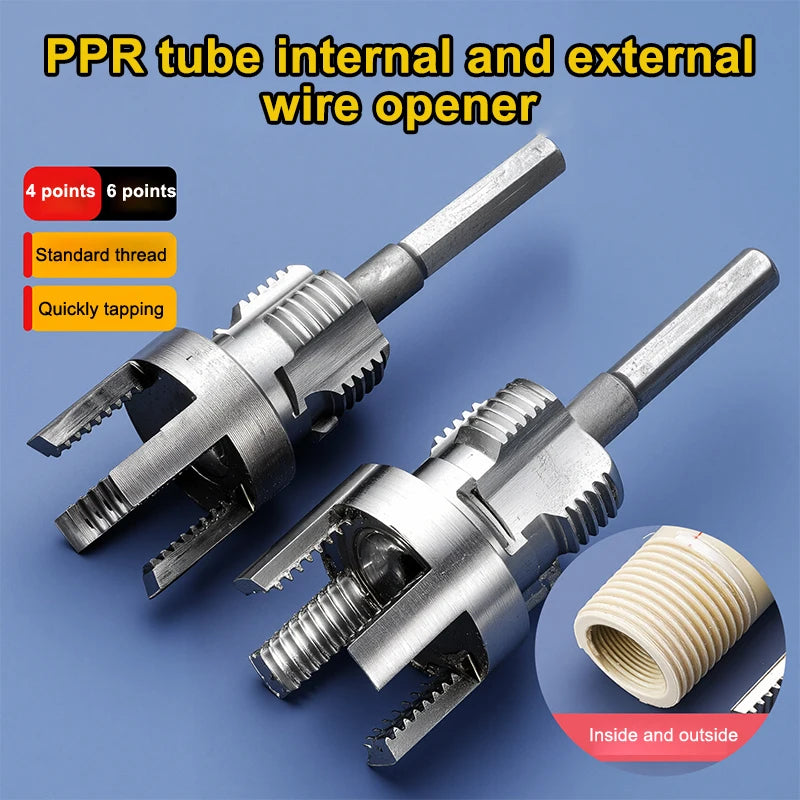 1pc 4/6 Split Integrated Internal and External Water Pipe Threading Tool PPR & PPE & PVC Plastic Pipes Threader