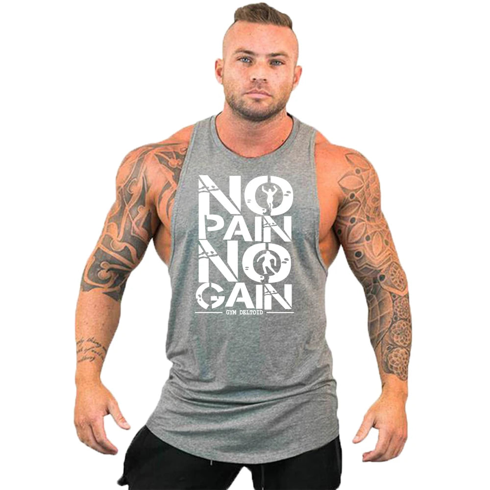 New fashion pure cotton sleeveless shirt vest men's fitness shirt men's undershirt bodybuilding exercise fitness vest fitness me