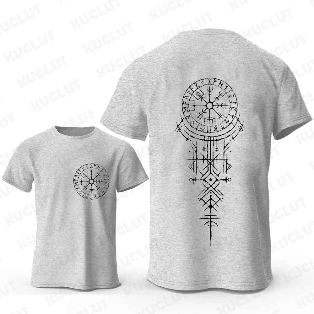 Viking Runic Compass Graphic T Shirts Funny Trip Tshirts Short Sleeve Tops Fashion Casual Harajuku T-shirts Men Brand T-shirts