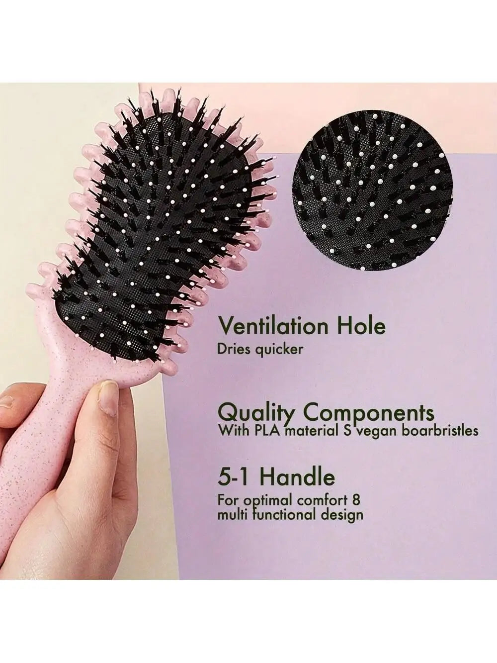 Curly Hair Brush with Black Bristles - Curl Defining and Shaping Comb, Hair Styling Tool Stylish Grooming Tool Durable Hairbrush