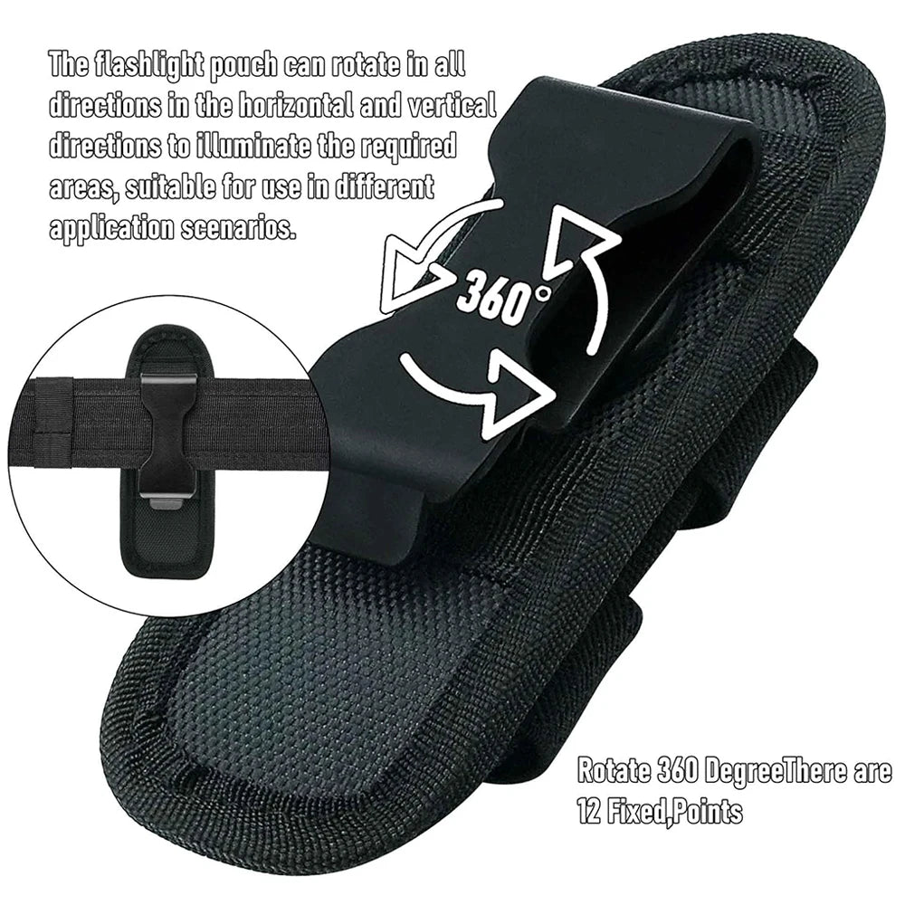 Tactical Flashlight Pouch Holster Molle Torch Holder Carry Case EDC Tool Waist Bag Outdoor Sport Camping Hunting Accessories