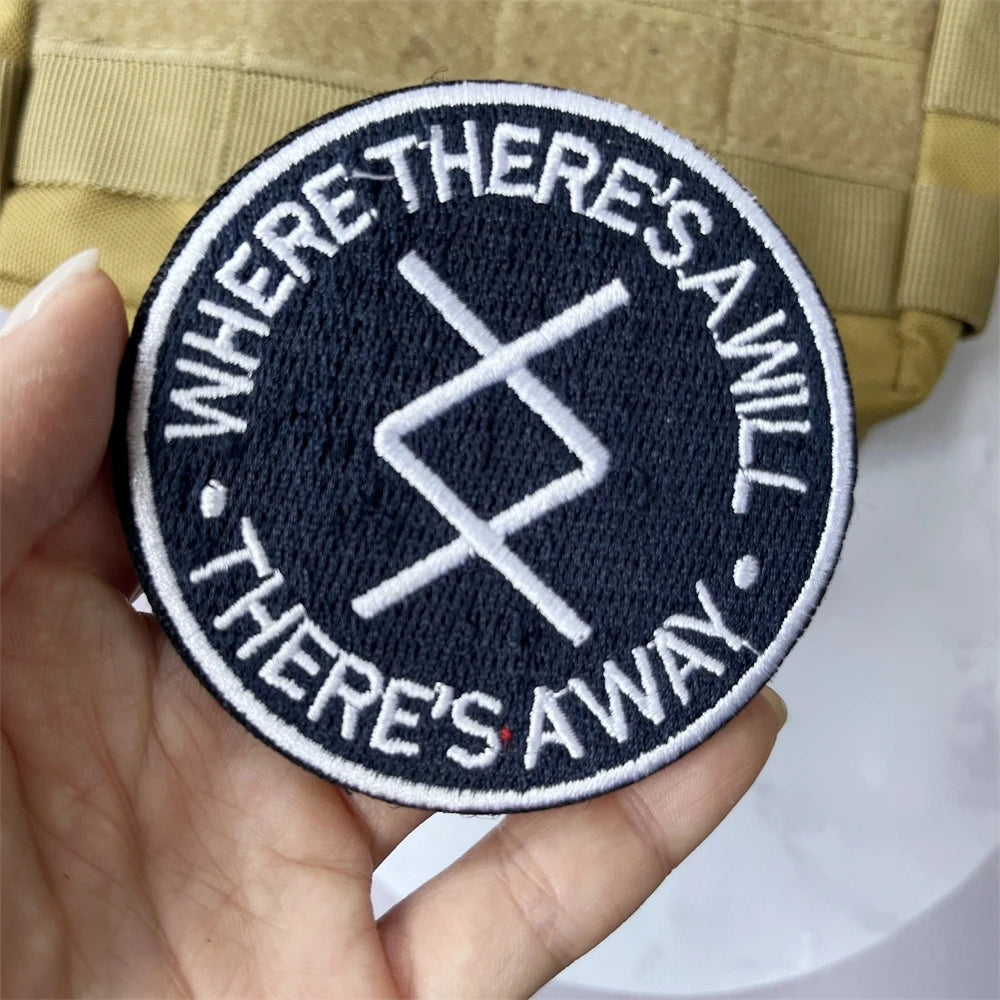 Viking Symbol Tree of Life Axe Embroidered Patches Tactical Morale Badge Backpack Hook and Loop Sticker