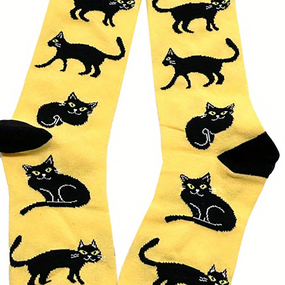 1pairs Sock Men's BLACK CAT  Happy Funny Personality Novelty Fashionable Funny Socks Gift Ideas for Novel