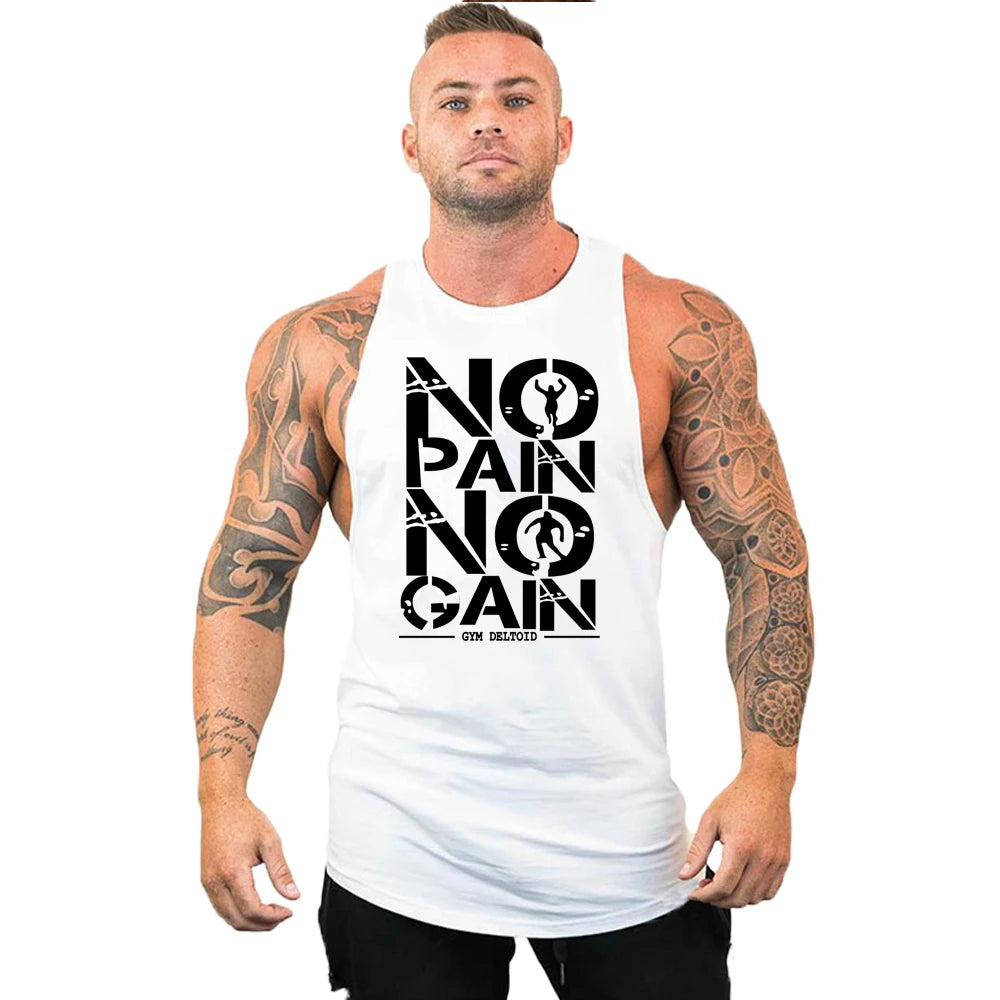 New fashion pure cotton sleeveless shirt vest men's fitness shirt men's undershirt bodybuilding exercise fitness vest fitness me