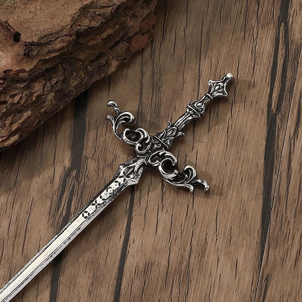 Viking Wave Sword Retro Hair Clip Fashionable and Easy to Match Hair Accessories Scandinavian Norway Theme Party Birthday Gift