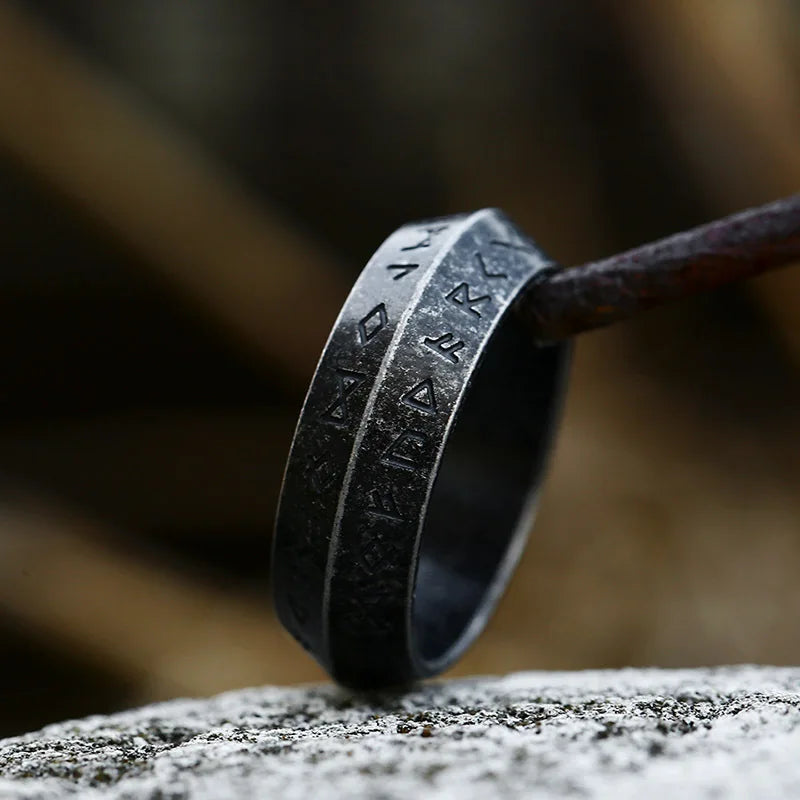 Fashion Nordic Viking Rune Ring for Men Women Simple Amulet 316L Stainless Steel Vintage Viking Rings Jewelry Gift Wholesale