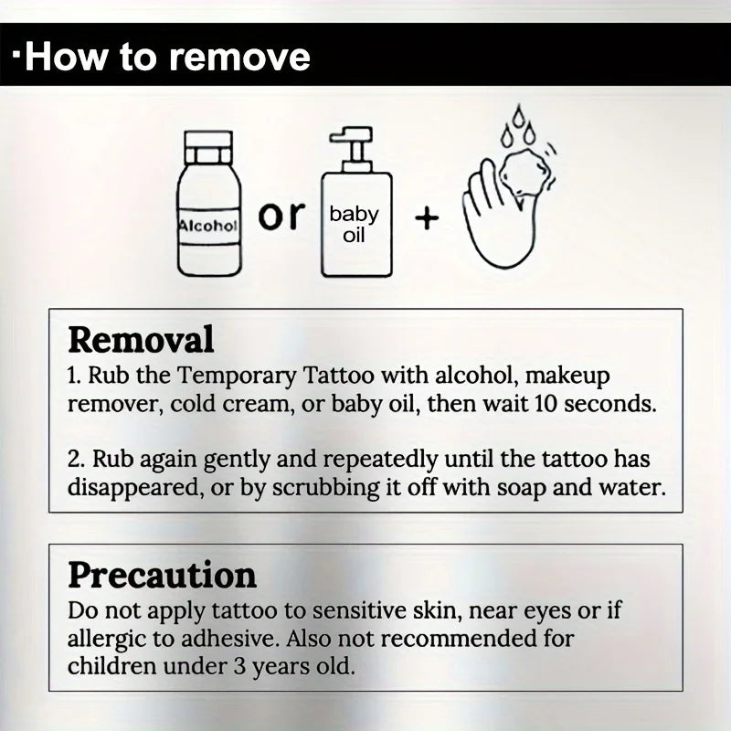 Waterproof Viking Ravens Tattoo, Hands, Cryptic Symbol Temporary Tattoos, Magic Tattoos, Lasts 1-2 Weeks, Tattoos for Man