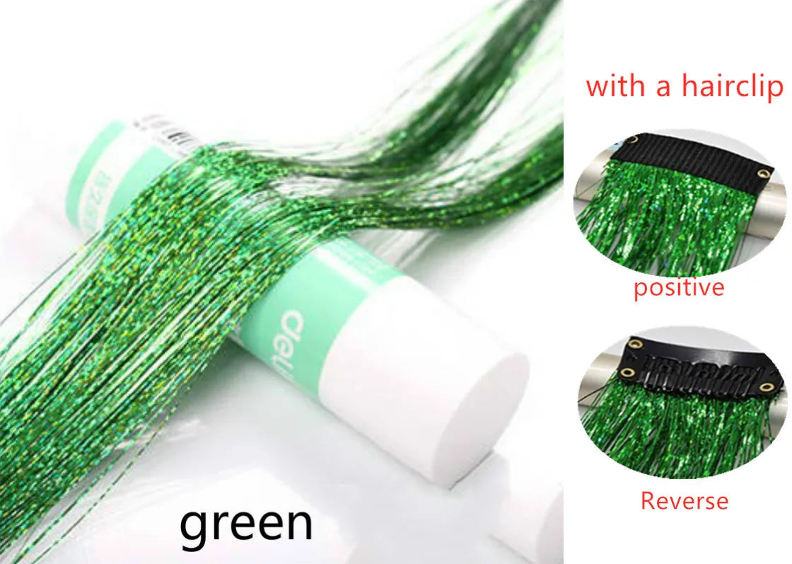 Hair Tinsel Glitter Braids High Temperature Fiber Bling Women's Tinsel Hair Strands In Braiders French Twist Hair Accessories