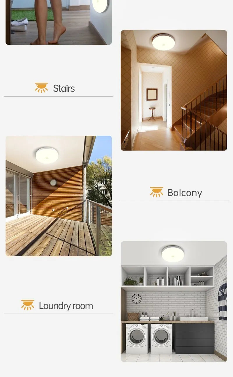 Led Ceiling Light Smart Human Motion Sensor Lamp For Home Porch Stair Garage Corridor Night Automatic Radar Sensor Lights LED