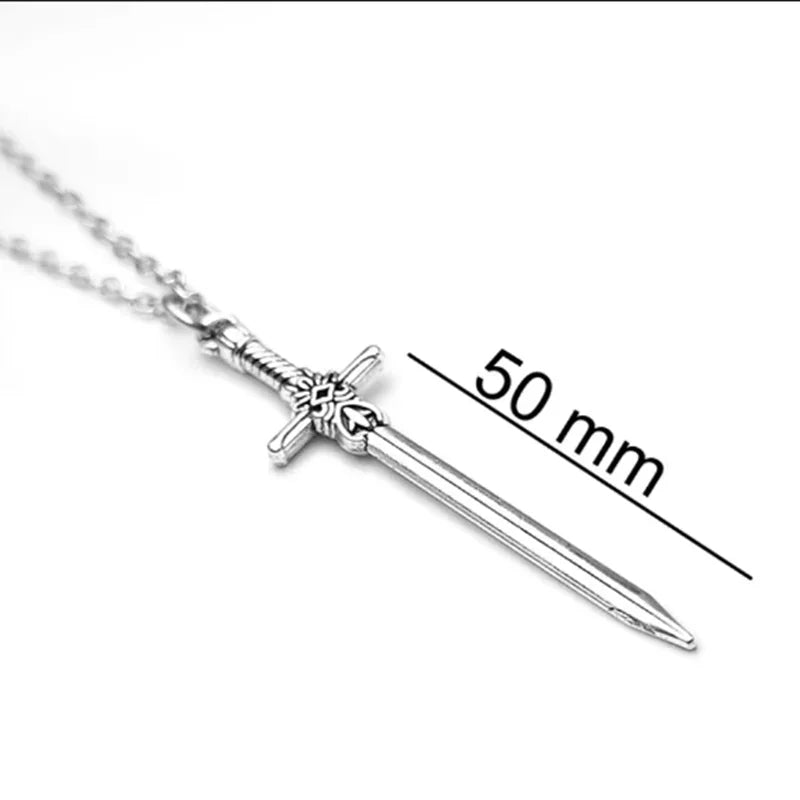 Viking sword necklace, gothic jewelry, grunge pendant, dark academia, witchy norse cross sword  pendant bewitched, unisex ﻿