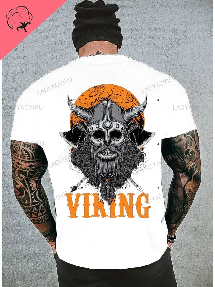 Viking Blood High Quality 100% Cotton T Shirt Men Short Sleeve Viking Legend T-Shirt Retro Classic Tee Shirt Valhalla Odin Tops