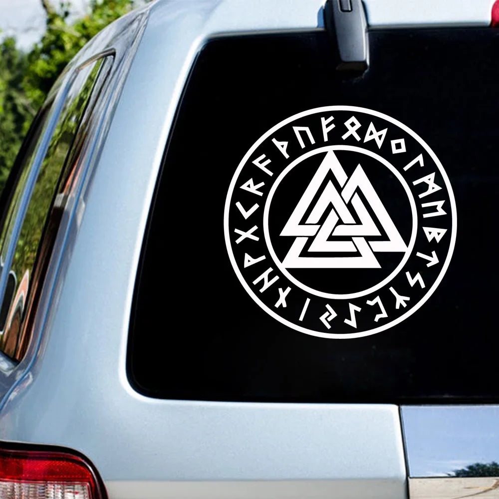 15cm Cartoon Viking Rune Fun Personality Car Window Body Cover Scratches Stickers Stylish, Cute, Exterior Parts PVC Accessories