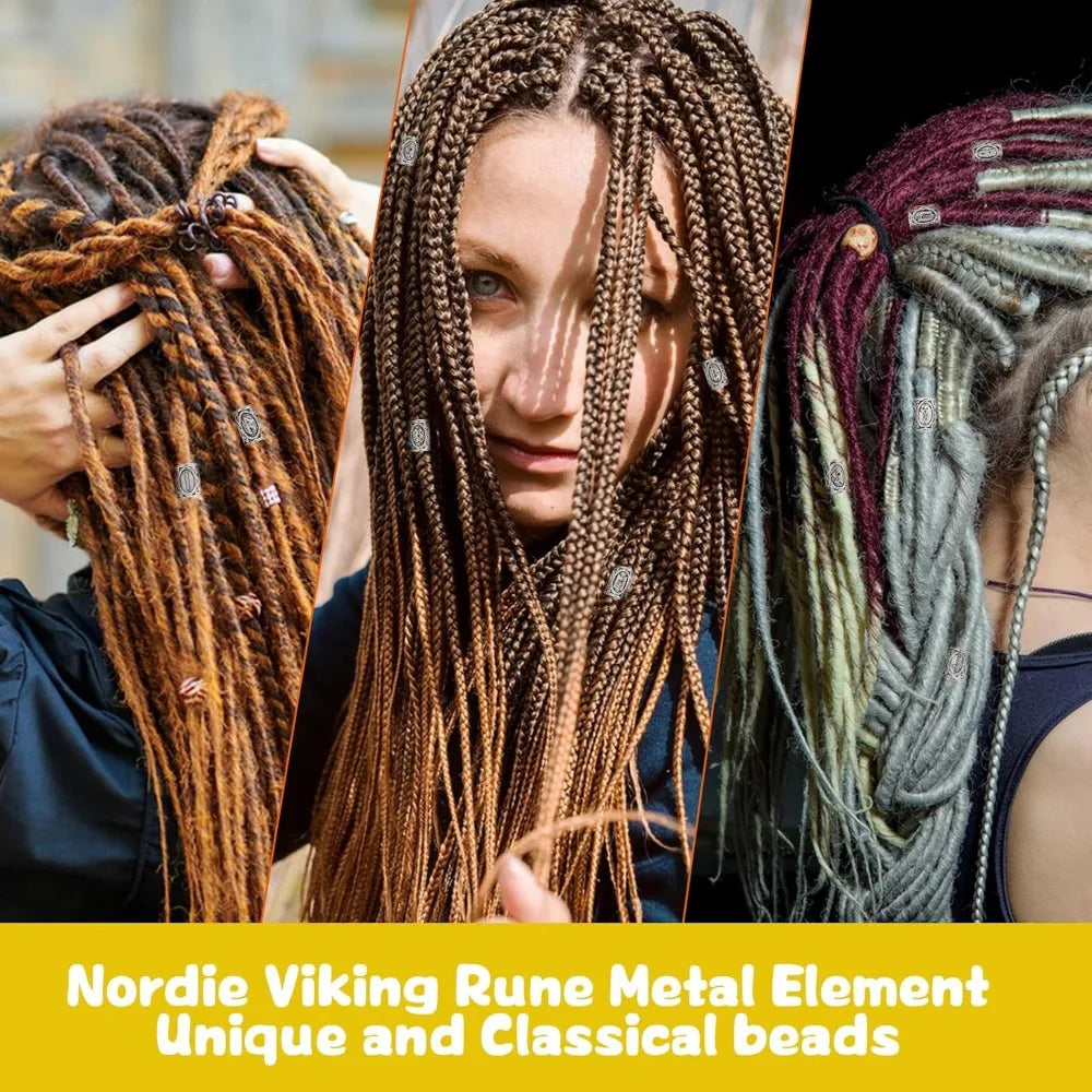 Beard Beads Set Viking Piece, Viking Beard Beads Nordic Hair Accessories for Jewellery DIY Pendant Necklace