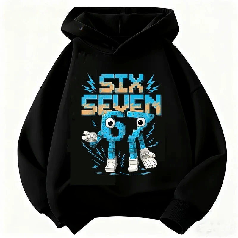 Children Hoodie 67 Six Seven Clothing Steal A BrainRot Cartoon Girls Boy Hooded Italian Brainrot Sweatshirt Korean Pullover Tops