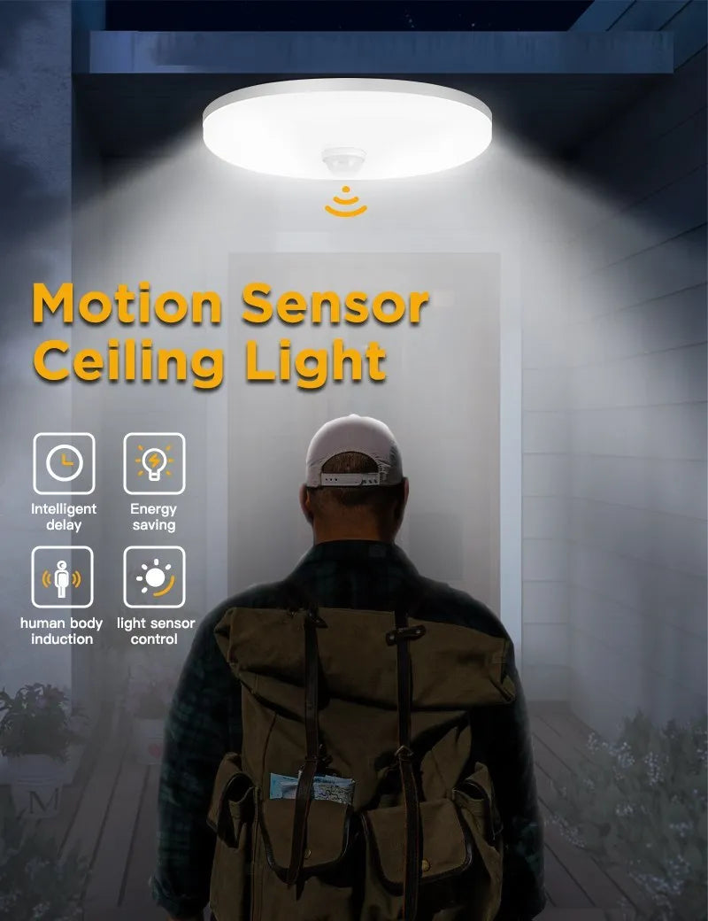 Led Ceiling Light Smart Human Motion Sensor Lamp For Home Porch Stair Garage Corridor Night Automatic Radar Sensor Lights LED