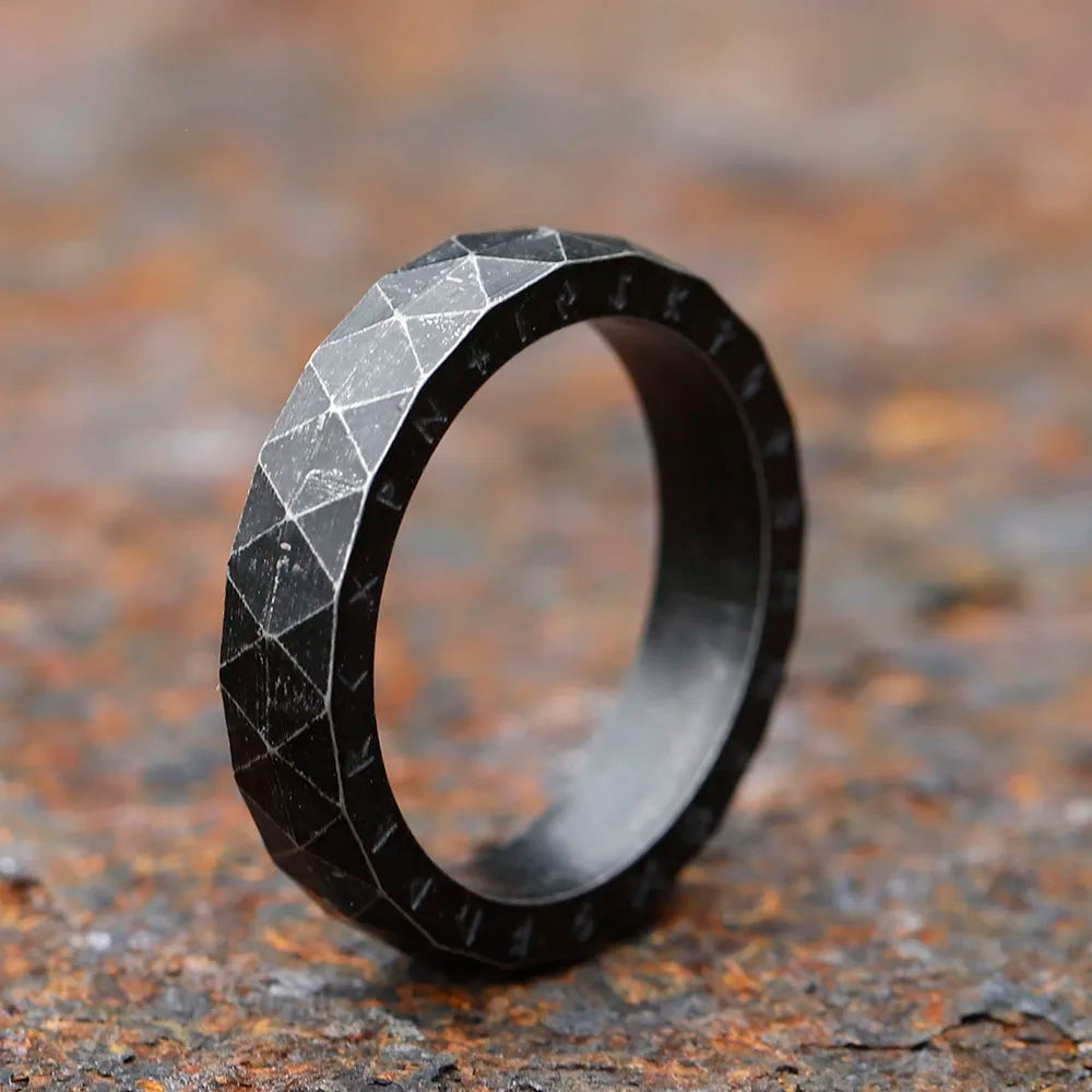 New Stainless Steel Viking Rune Ring Men Scandinavn Wedding Womens Amulet Band Jewelry Gift Anel free shipping