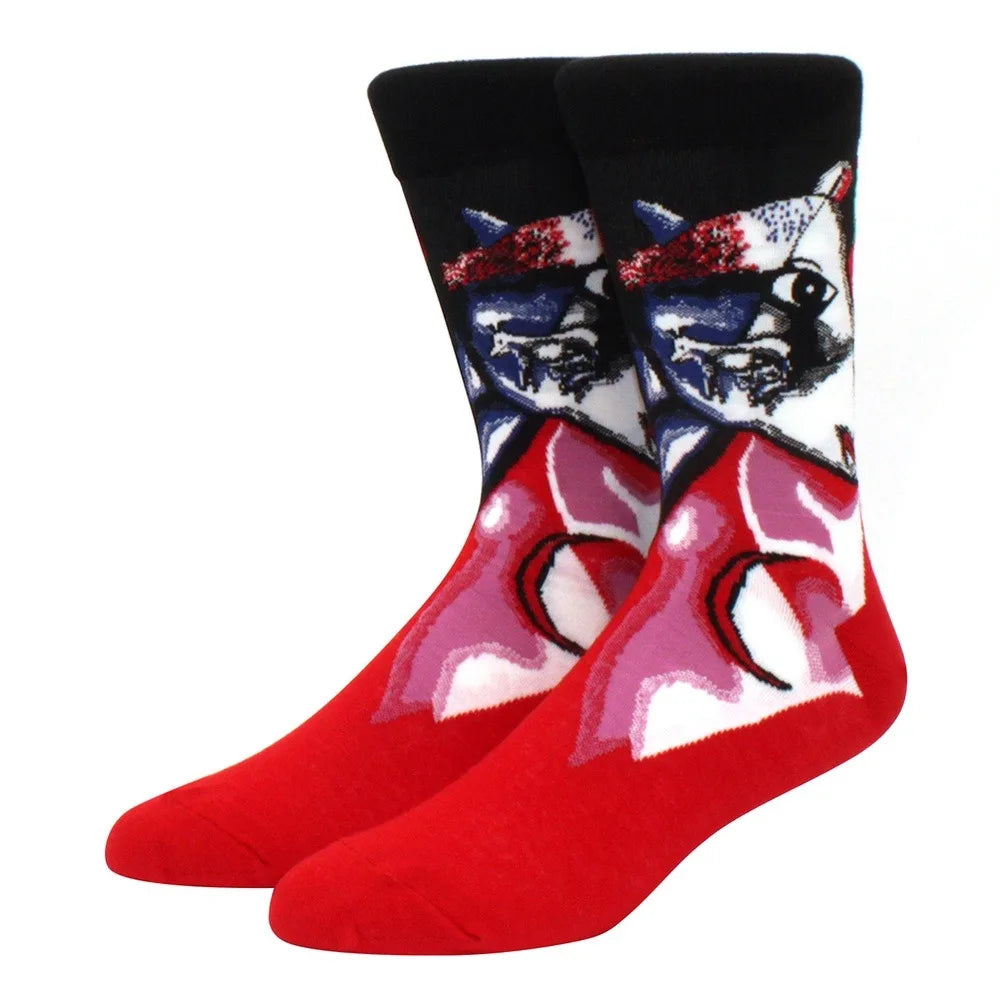 Man Plus Size Socks Art Mural World Famous Art Oil Painting Series Woman Funny Socks