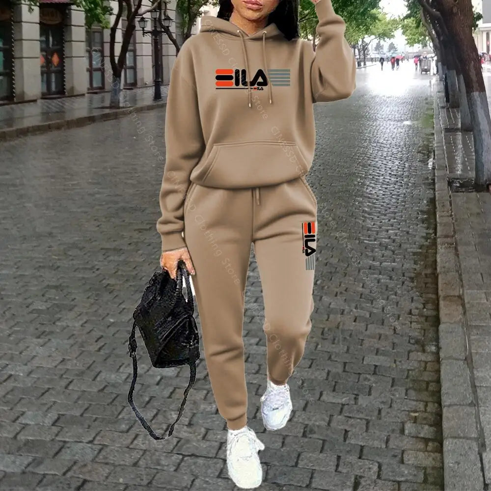 Womens Clothing Autumn Winter Hoodies Pants Fashion High Quality Aesthetic Luxury Brand Designer Streetwear Pants Sets for Women