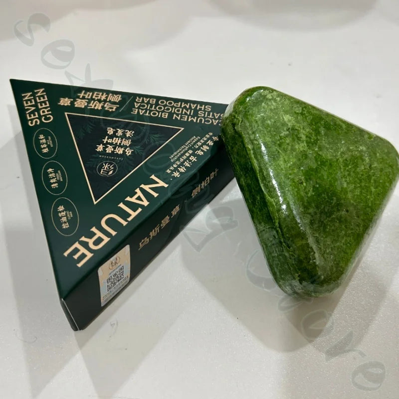 Seven Green Orchidaceae Leaf Usman Shampoo Safeguard Scalp Soothing Hair Follicles Balance Oil Improves Rough Hair Quality 120g