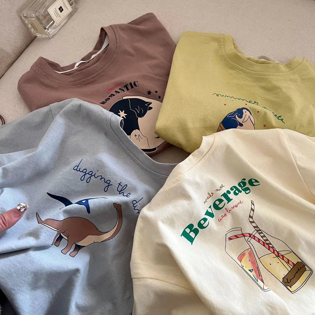 Children's Clothing T-Shirt Kids Clothes Boys Girls Summer Cartoon Tops Short Sleeve Clothes  Cotton Baby Clothing