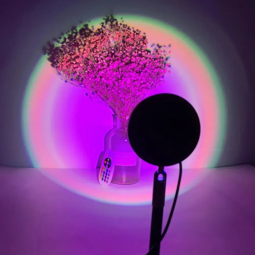 16 Color Sunset Lamp,RGB Mood Lighting,Floor Light,Night Light,Photography Lighting,Living Room,Sunset Projector,Artistic Photo