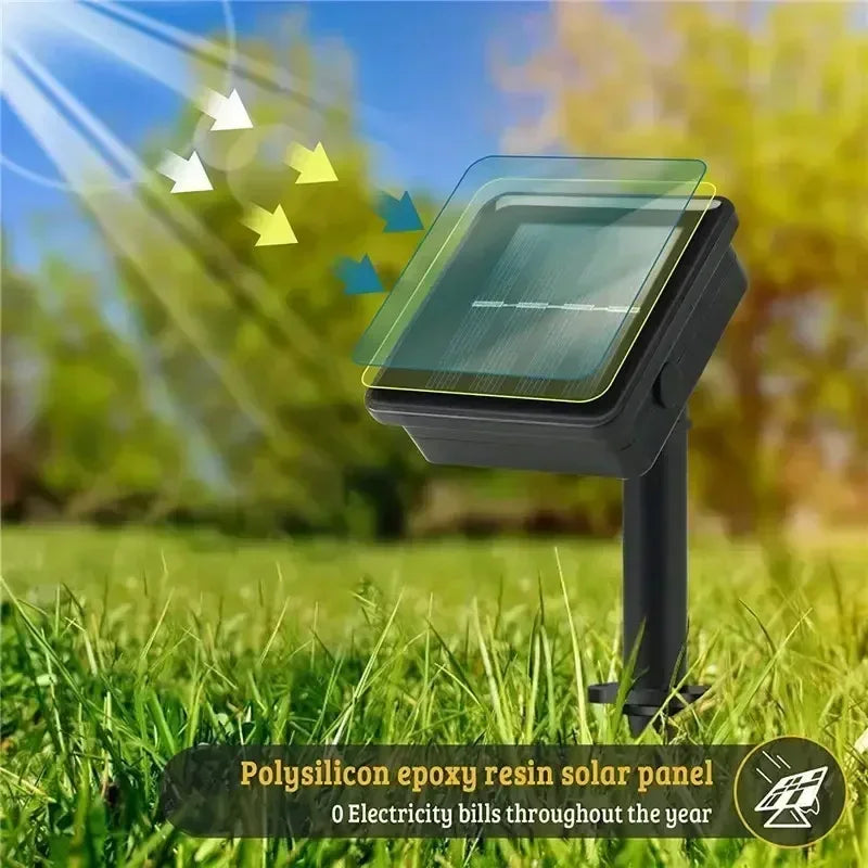 Solar Powered LED String Lights 8 Modes Outdoor Fairy Lights Garden Decoration Camping Tree Flower Garland Wedding Lighting Lamp