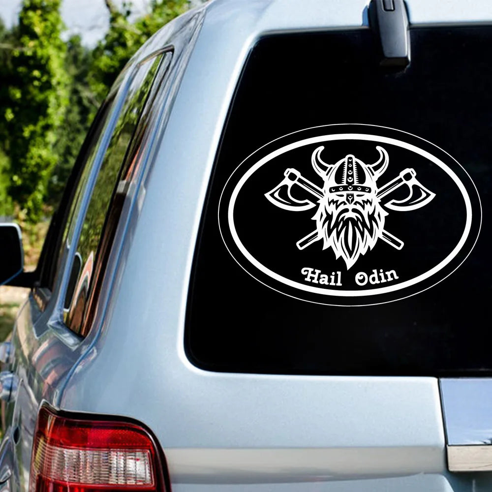 15cm Cartoon Viking Rune Fun Personality Car Window Body Cover Scratches Stickers Stylish, Cute, Exterior Parts PVC Accessories