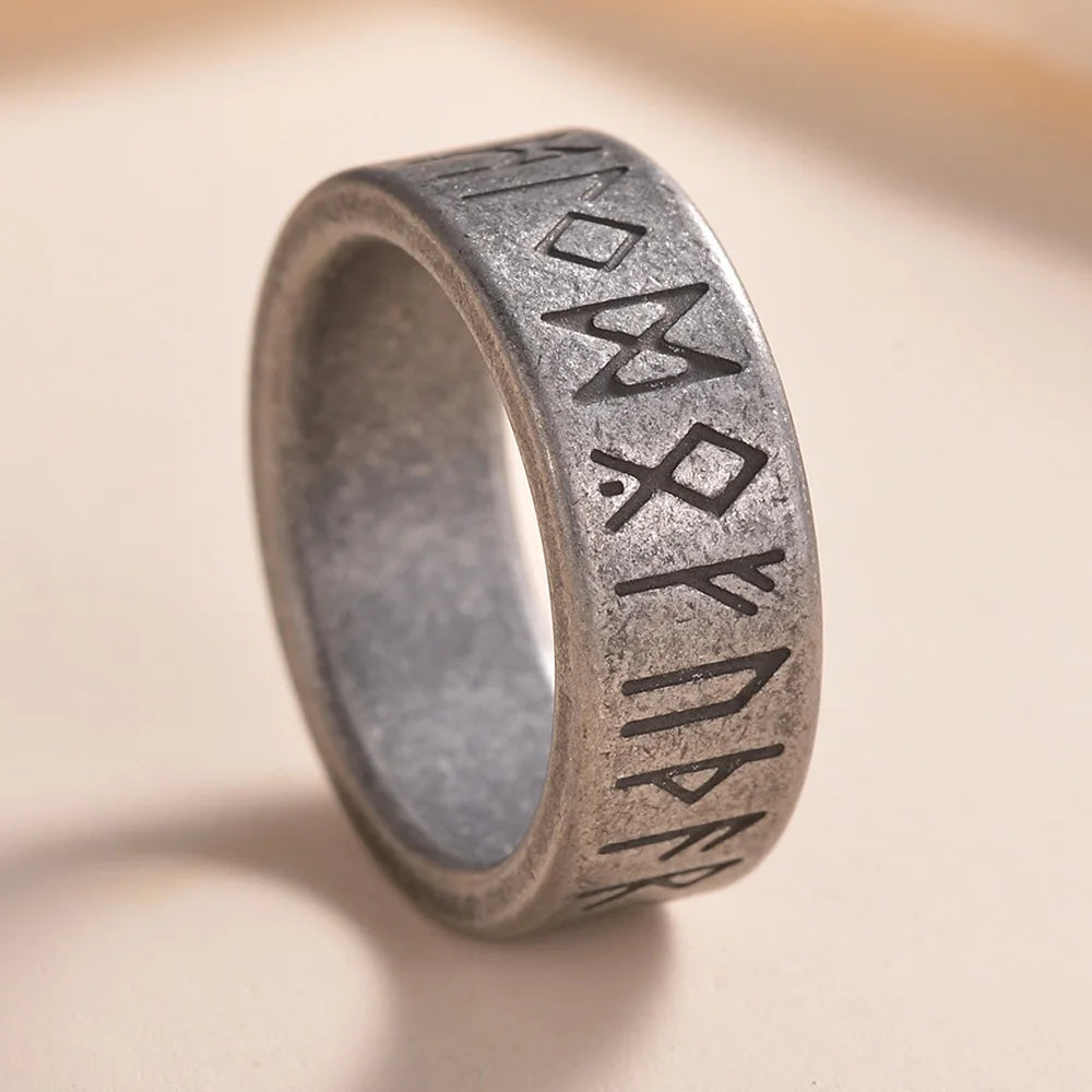 Fashion Nordic Viking Rune Ring for Men Women Simple Amulet 316L Stainless Steel Vintage Viking Rings Jewelry Gift Wholesale