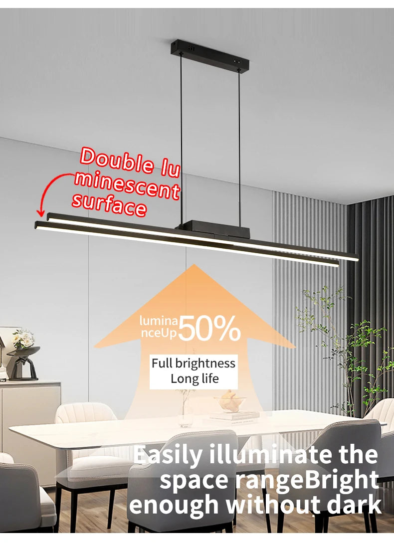 Nordic Pendent Light Double Lumens Chandelier LED Hanging Lamp for Dining Room Bedroom Living Room Home Decorative Lighting