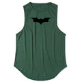 Mens Gym Clothing Mesh Fitness Singlets Black Bat Print Quick Dry Bodybuilding Tank Top Men Muscle Sleeveless Shirt Sports Vest