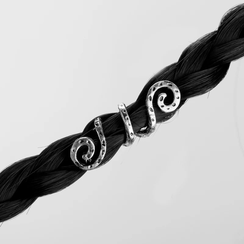 Viking Spiral Charms Beads for Hair Braids for Beard Hair Beads Jewelry Vintage Women Girl Hairpin Hair Clips Accessories-15