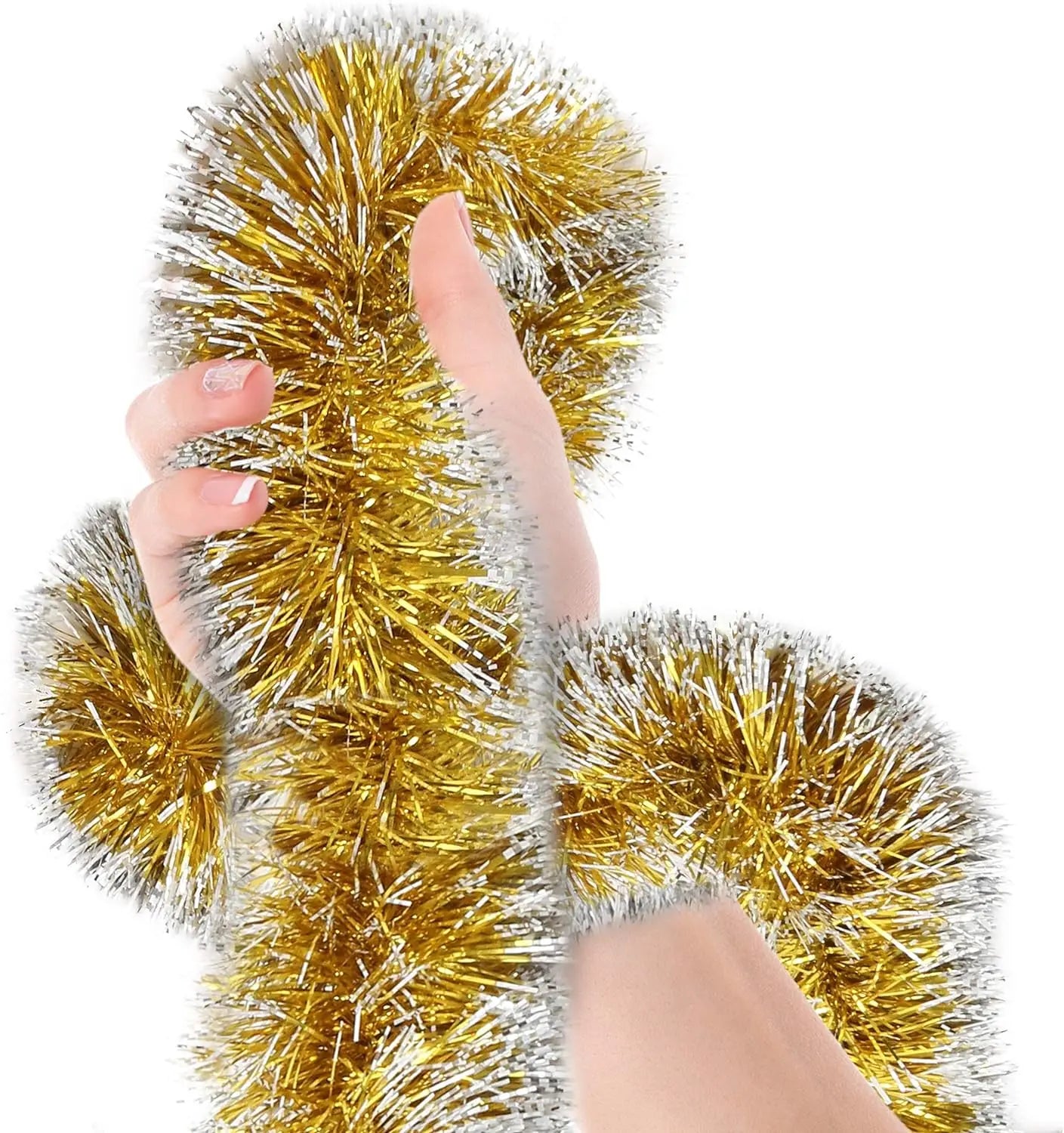 Hot Christmas Tree Tinsel Garland Metallic Streamers Celebrate a Holiday Party Indoor and Outdoor Party Decorations Supplies