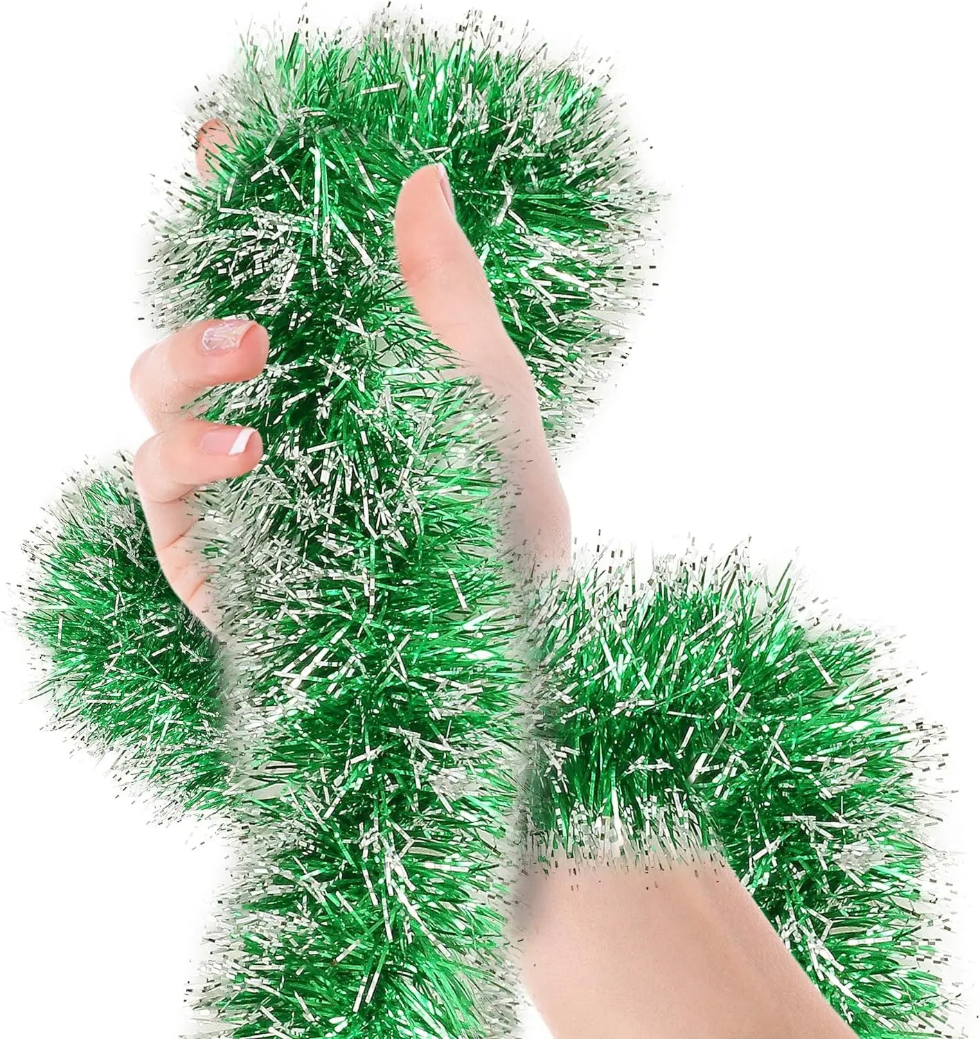 Hot Christmas Tree Tinsel Garland Metallic Streamers Celebrate a Holiday Party Indoor and Outdoor Party Decorations Supplies