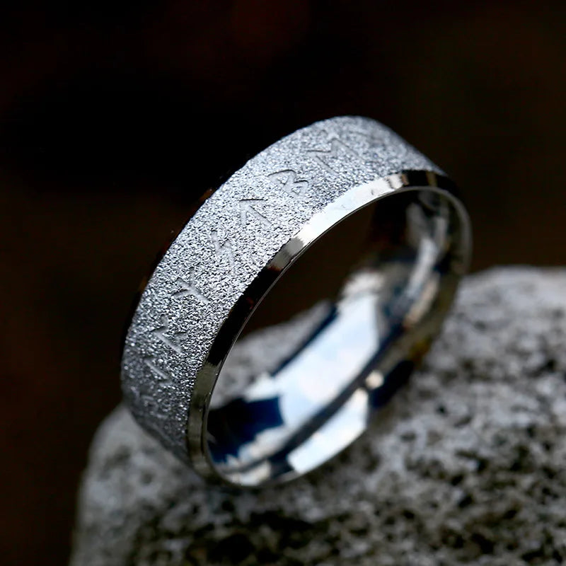 Fashion Nordic Viking Rune Ring for Men Women Simple Amulet 316L Stainless Steel Vintage Viking Rings Jewelry Gift Wholesale