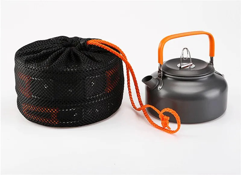 Sevenstar High Quality 2-3 Person Hiking Accessories Portable Outdoor Camping Kettle Pot Set With Swivel Carabiner