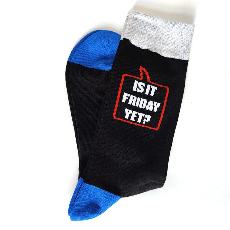 New 15 Style Letters Socks Men Novelty Funny Socks Trend Street Long Socks