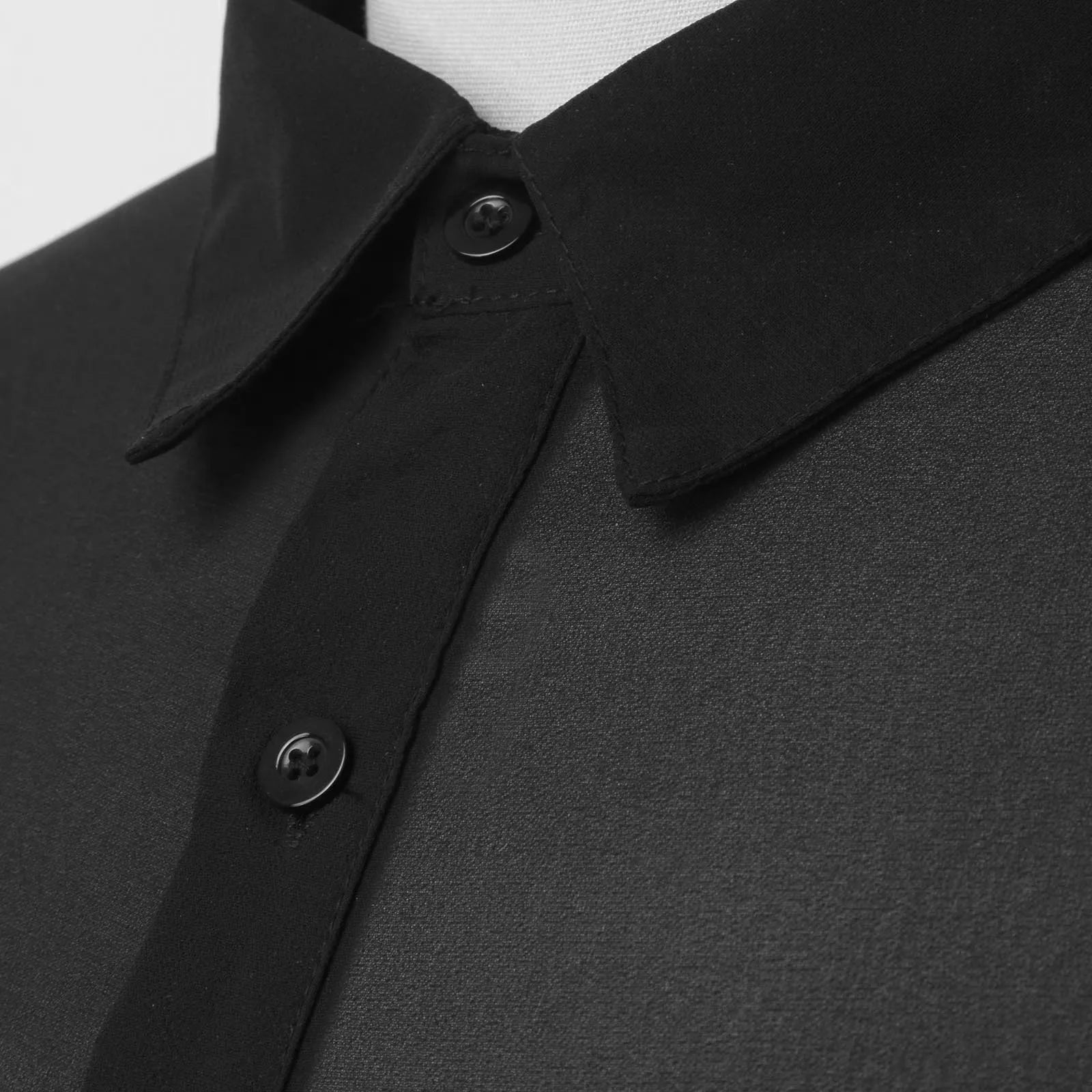 Men's Clothing Mesh See Through Mesh Sexy Long Sleeve Shirt Solid Color Button-down Vintage Streetwear Retro Party Tops S-3XL