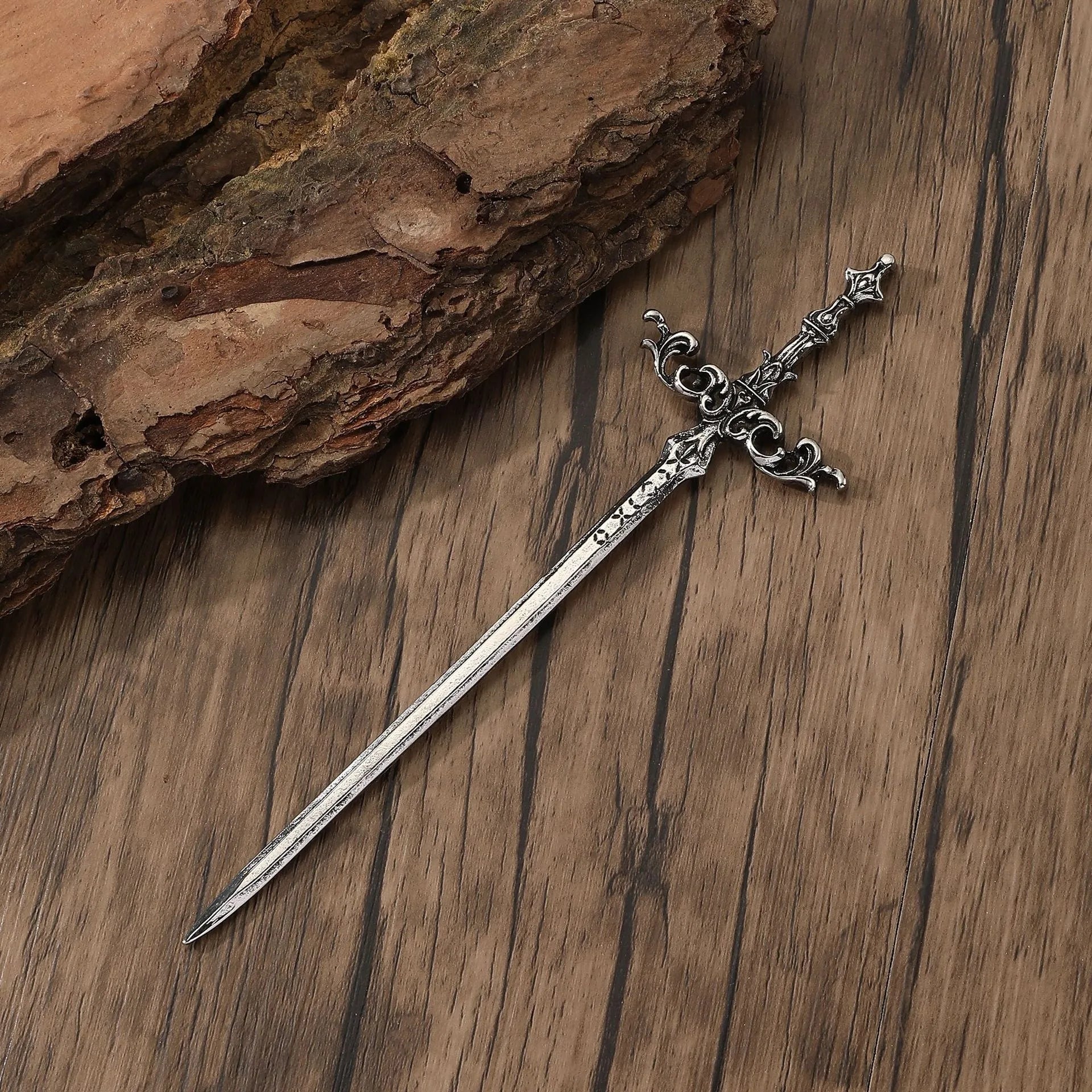 Viking Wave Sword Retro Hair Clip Fashionable and Easy to Match Hair Accessories Scandinavian Norway Theme Party Birthday Gift